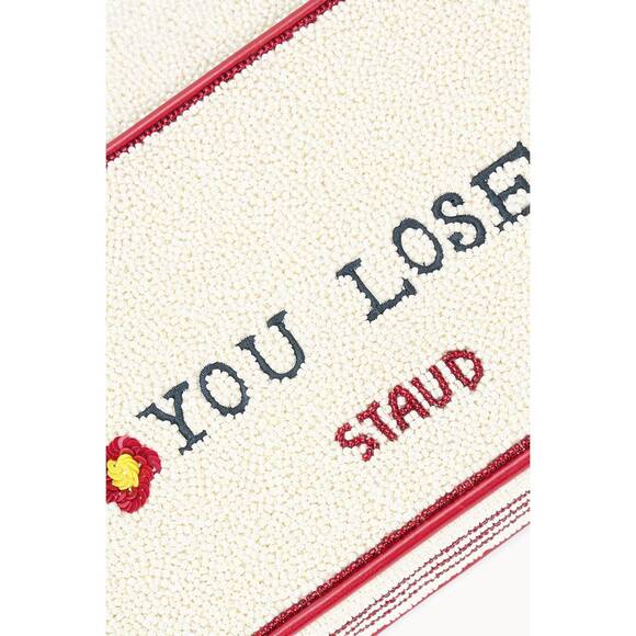 NEW STAUD women's tommy beaded shoulder bag in derby - Picture 4 of 6